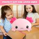 TOYSYM Weighted Stuffed Animals, 1.6 lbs Axolotl Stuffed Animal with Weighted Beads, Cute Plush Toy Pillow Gifts for Adults Kids Boys Girls, Pink