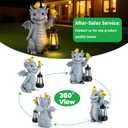 ILLUMINEW Solar Dragon Garden Statue with Lantern and Birds Resin Dinosaur Figurine with LED Light for Yard, Outdoor Decor, Gifts for Mom, Women (Dragon)