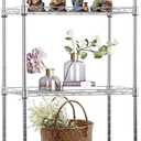 FDW 6 Tier Wire Shelving 17L x 12W x 64H Pantry Shelves Storage Rack Shelving Units Adjustable Metal Shelves for Kitchen Commercial Garage Small Places,Chrome