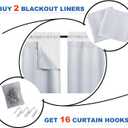 NICETOWN White Curtain Liner Panels - Black Out Drapes Liners for 45 inch Long Curtains, Thermal Insulated Curtains Liner for Windows (Set of 2 Panels, Each is 27" x 40", Greyish White)