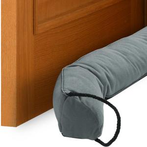 uxcell Door Sweep for Bottom of Doors, 24" x 3" Door Draft Stopper with Hanging Loops Weather Stripping Machine Washable for Windows Blocker Dust Cold Heat Noise, Gray