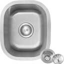 Bar Sink, 1512 Undermount Sink, Stainless Steel, Small, RV and Outdoor Sink With Kitchen Sink Drain Assembly (14.96 x 12.6)