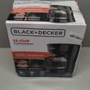 BLACK+DECKER 12-Cup Coffee Maker with Easy On/Off Switch, Easy Pour, Non-Drip Carafe with Removable Filter Basket, Vortex Technology, Black