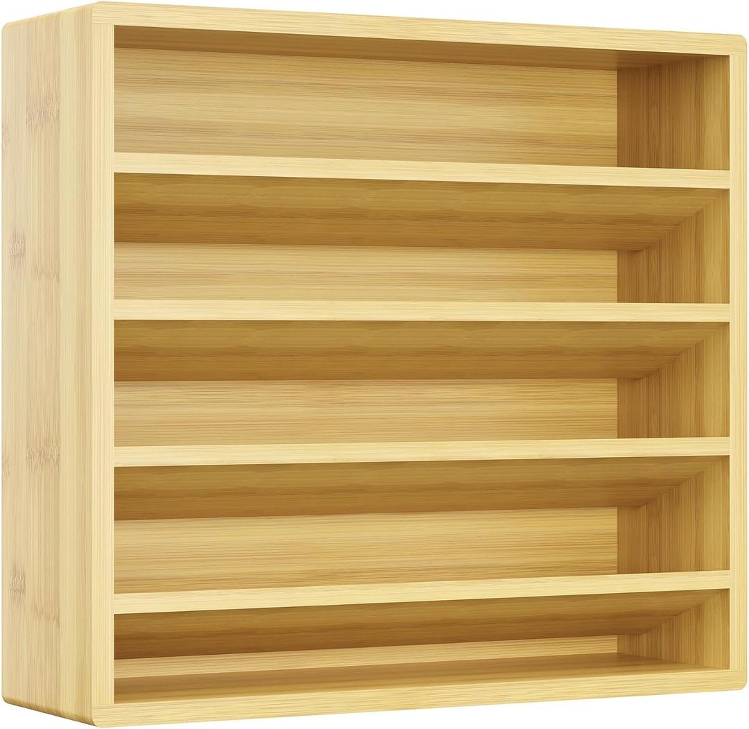 Orimade 4 Tier Spice Rack Organizer for Cabinet, Freestanding Bamboo Seasoning Rack for Countertop, Cupboard, Pantry, Kitchen, 13.18 x 4.13 x 12.2 inches (Spice Jars Not Included)