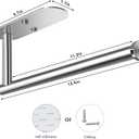 VAEHOLD Adhesive Paper Towel Holder Under Cabinet Mount, Wall Mounted Paper Towel Roll Holder for Kitchen Paper Towel, Stainless SteelSilvery