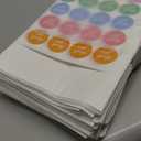 200 Pack White Paper Sandwich Bags with Seal Stickers, 6"x8"x1" Grease Resistant Cookie Sleeves Pasrty Bags for Lunch Packing, Treats, Snacks, Bagels, Baked Goods