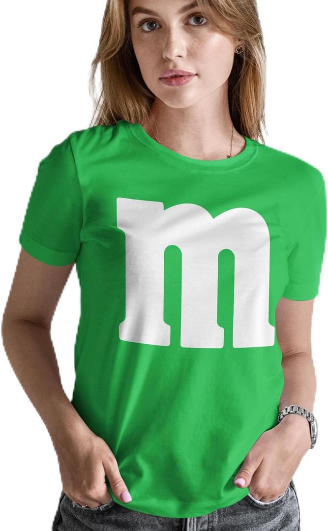 Letter M Halloween Costumes T-Shirt | Funny Cool Graphic tee idea | for Women S