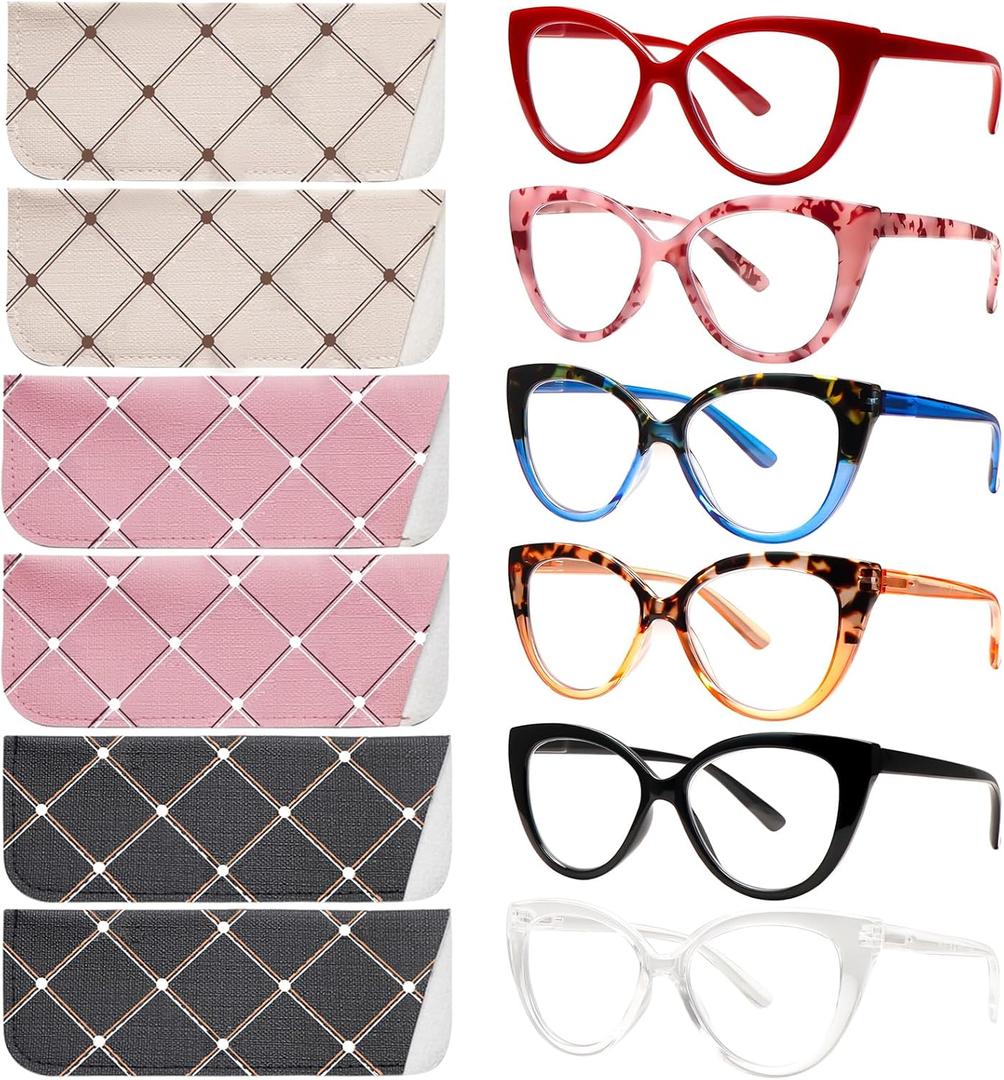 Reading Glasses for Women Blue Light Blocking Cat Eye Computer Readers Stylish Eyeglasses Spring Hinge, 1.75