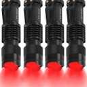 4 Pack Red Flashlight LED Single Mode Light 1 Mode LED Torch Scalable Red Light Flashlight for Astronomy Aviation Night Observation (Powered by Single AA Battery, Not Included)