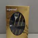 Supernal 102pcs Gold Plastic Silverware, Disposable Cutlery with Dark Gold Handle, Plastic Forks and Spoons Knives, 34 Forks, 34Knvies, 34 Spoons, Perfect for Birthday, Party, Wedding