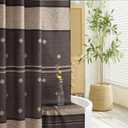 Seville Chocolate Farmhouse Polyester Printed Vintage Shower Curtain,Decorative Brown Waterproof Bathroom Curtains,72" W x 78" H-Chocolate/Brown