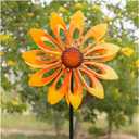 Floral Yard Garden Wind Spinners - Kinetic Outdoor Metal Wind Spinners, Lawn Yard Garden Decor, Birthday Gifts for Women (Sunflower)