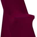 Peomeise Stretch Spandex Folding Chair Cover for Wedding Party Dining Banquet Event (Burgundy,25 Pcs)