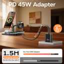 45W 5 in 1 Magnetic Charging Station for Apple Multiple Devices, Dual Phone & Apple Watch Charger Stand, Fast Wireless Charger for MagSafe Charger for iPhone 17-12 Series, for Apple Watch & AirPods