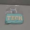 COSHAYSOO Electronics Organizer Bag Travel with Chenille Letter Patch Traveling Must Have Accessories Cute Personalized Gift for Women Cable Cord Charger Storage Pouch (Teal Blue)