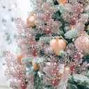 Tigeen 12 Pcs Christmas Tree Picks Bulk Artificial Christmas Tree Filler Glitter Berries Stems Branches Floral Decorations 15.75'' Xmas Sprays Twigs Berry Picks for Vase (Rose Gold)