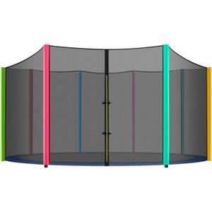 Trampoline Net, 10-16ft Premium Round Trampoline Netting Replacement, UV-Resistant, Weather-Resistant, Breathable, Durable (Not Include Poles) (Fit 12Ft 8 Poles)