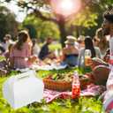 30 Pack 9x6x6 Large Gable Gift Boxes White Party Treat Boxes Disposable Lunch Box Togo for Treats Meals Cookies Favors Goodies Gifting Baked Goods