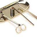 Candle Accessory Set Candle Wick Trimmer Candle Wick Dipper Candle Snuffer Storage Tray 4 Packs Candle Care Kit Gift for Candle Lovers(CAG1 - Gold)