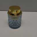 Blue Glass Foaming Soap Dispenser, Bathroom Refillable 10 Oz Foam Hand Soap Dispenser, Vintage Lotion Shampoo Container Gold Large Pump Bottle for Bathroom Countertop and Kitchen Decor