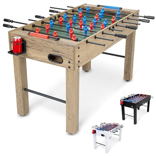 GoSports 48 Inch Game Room Size Foosball Table - Includes 4 Balls and 2 Cup Holders – Oak
