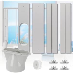 Portable Air Conditioner Window Kit, Adjustable Vertical/Horizontal Sliding Window Vent Kit Plate for AC Unit, AC Window Seal Suitable for 5.1 AC Exhaust Hose