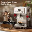 MHW-3BOMBER 58mm Espresso Coffee Tamper with Three Spring Loaded Calibrated Tamper 30lbs Espresso Hand Tamper with Sound Feedback Titanium Coating Black T6176T-OS