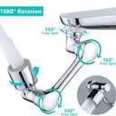 1080Swivel Faucet Extender, Sink Water Faucet Aerator Extension in Brass, Swivel Robotic Arm Bathroom Faucet Extender, Rotating Extension Filter with 2 Mode Splash