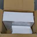 Aya's 100ct Square Plastic Disposable Plates, White - 9.5-Inch 50 Dinner and 6.5-Inch 50 Salad Plates for Party - Heavy-Duty Hard Plastic Design for Wedding, Event, Christmas, and Thanksgiving