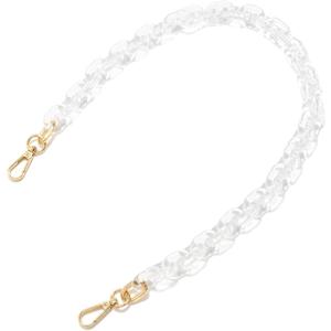 ZOOEASS Acrylic Purse Strap Transparent 23.6inch Oval Bag Chains Resin Handbag Strap DIY Replacement Purse Charm Chain ExtenderTransparent-60CM