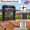 Heavy-Duty 9 Hole Pro Style Baseball & Softball Pitching Net with Strike Zone Target - Adjustable Portable Design for Training, Includes 4 Stakes & 2 Sandbags（Black Pro