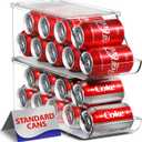 Sorbus Soda Can Organizer for Refrigerator - Stackable Holder Dispenser With Lid for Fridge, Pantry, Freezer - Holds 9 Cans Each, BPA-Free, Clear Design, Drink Organizer (2-Pack)