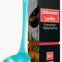 DI ORO Silicone Ladle  Soup Ladle for Cooking & Serving Heat-Resistant - Large Kitchen Soup Ladle Nonstick Cookware Safe - Soup Serving Spoon with Wide Bowl - Silicone Utensil Dishwasher Safe (Black)