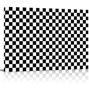 Buffalo Plaid Canvas Print Wall Art - Black and White Buffalo Checkered - Wall Decor Modern Artwork Paintings Pictures for Living Room Stretched and Framed Ready to Hang - 24" x 36"