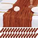 RealBox 28 Pack Terracotta Cheesecloth Table Runner 17x108 Inch Semi Sheer Boho Gauze Cheese Cloth Fabric Table Runners, for Wedding Party Baby Shower Birthday Home Decor Garden Farmhouse