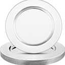 Blcculi 12 Pack Stainless Steel Charger Plates,13 Inch Metallic Silver Charger Plates,Round Stainless Steel Chargers for Dinner Plate,Wedding,Party Decroation