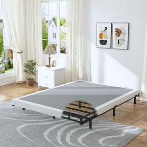 HOBINCHE Full Box Spring - 4 Inch High Profile Box Spring for Full Bed, Sturdy Metal Frame Mattress Foundation, Easy Assembly, Quiet & Noise-Free