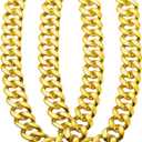 Chunky Fake Gold Chain for Hip Hop Rapper Costume Jewelry, Fake Plastic Gold Necklace Accessories for 80s 90s Men Women Halloween Costume Dress Up Party Props