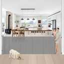 Reinforced 42” Tall x 100” Wide Retractable Baby Gates Extra Tall Dog Gate with Rods to Prevent Crawling Through, Pet Gate for Large Openings Extra Wide Mesh Baby Gate for Stairs, Gray