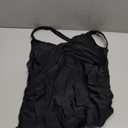 Firpearl Women Underwire Tankini Top Only Twist V Neck Swimsuits for Big Busted Ruched Tummy Control Bathing Suits Top (Black, Size 10)