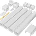 3'' 14 Ft Mini Split Line Set Cover, PVC & PP Line Cover Set Universal for Mini Split AC & Central AC, White line Hide for mini Split