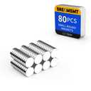 Small Magnets, Refrigerator Magnets, 80 Pack 12x3mm Neodymium Magnet for Crafts, Rare Earth Magnet for 3D Printing, DIY, Whiteboard, Billboard in Home, Kitchen, Office, School