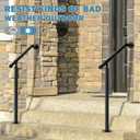 Hand Rails for Outdoor Steps,Metal Deck Railing Kit Fits 1 to 3 Steps,Railings for Outdoor Steps for Concrete,Brick,Porch Railing