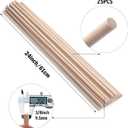 Wood Dowels Wooden Dowel Rods for Crafts, 25PCS 3/8 x 24 Round Macrame Wooden Sticks for Crafting, Unfinished Hardwood Sticks for Arts and DIYers, Tiered Cake Support and Wedding Ribbon Wands