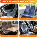 DGSL 330 PCS Disposable Car Seat Covers, Clear Plastic Vehicle Seat Protector Set Includes Wheel Covers, Gear Selector Covers and Handbrake Cover for Auto Truck Bus Accessories