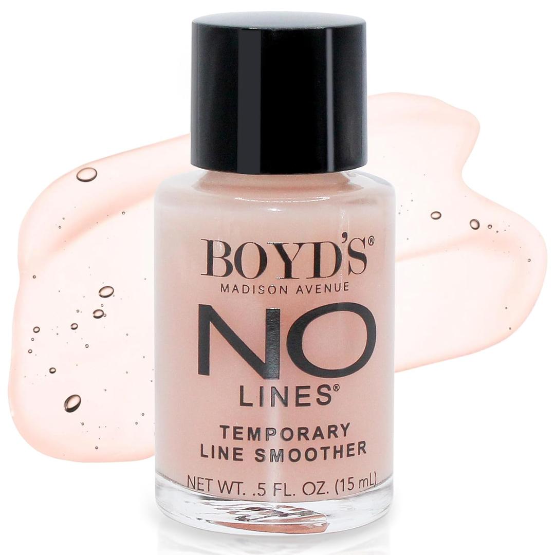 Boyds No Lines Temporary Wrinkle Remover - Skin Tightening Serum for Fine Lines, Instant Wrinkle Filler for Face, Forehead, Crows Feet, Under-Eye Bags, 0.5 fl oz