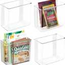 iDesign Adhesive Organizer Bin - Damage-Free Hanging for Kitchen, Bathroom, or Office - Set of 4 - Clear