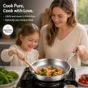 Titanium Frying Pan With Lid, 10/12 Inch Pure Titanium Cookware Skillet, Coating-Free Does Not Contain PFAS/PFOA Frying Pan, Induction Compatible, Scratch Resistant Everyday Pan (10.23in)