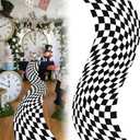 Tinideya Black & White Party Decoration 118 x 39 Aisle Runner Carpet for Wonderland Decorations Baby Shower Tea Party Backdrop