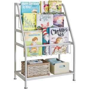 aboxoo Kids Bookshelf Toddler Freestanding for Children Room 18 inches Small Toddler Bookcase Toy Organizer White Stable Bookcase Bookstore Library Book Unit Storage for Small Place